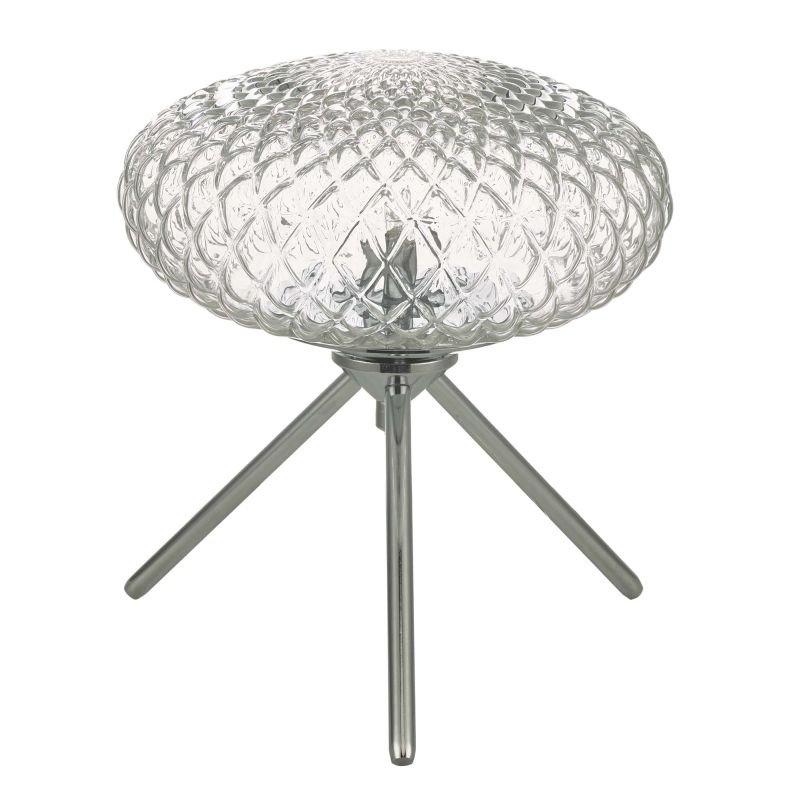 Table & Floor Lamp - Bibiana - Decorative Clear Glass with Chrome Small Table Lamp Dar-BIB4108 - Bibiana - Decorative Clear Glass with Chrome Small Table Lamp