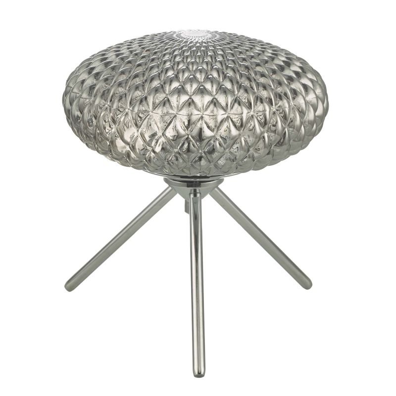 Table & Floor Lamp - Bibiana - Decorative Smoky Glass with Chrome Small Table Lamp Dar-BIB4110 - Bibiana - Decorative Smoky Glass with Chrome Small Table Lamp