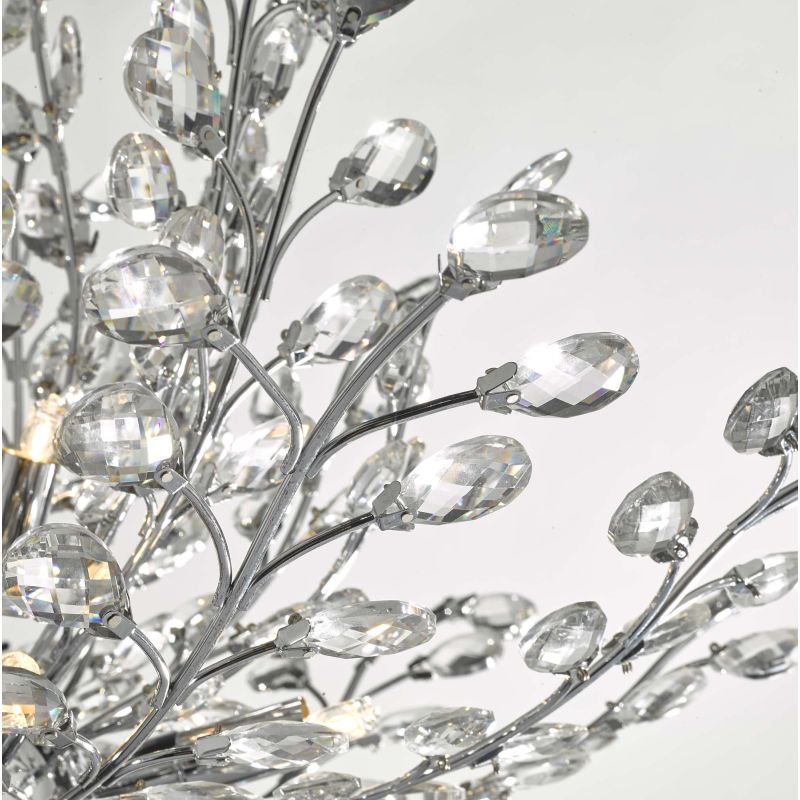 Dar-COR1350 - Cordelia - Crystal & Chrome Blossom Tree 9 Light Chandelier