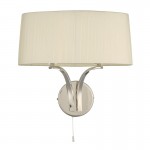Cristin - Polished Nickel 2 Light Wall Lamp with Ivory Ribbon Shade Cristin - Polished Nickel 2 Light Wall Lamp with Ivory Ribbon Shade