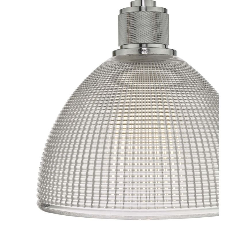 Ceiling Lights - Cytheria - Ribbed Clear Glass with Chrome Single Pendant Dar-CYT0108 - Cytheria - Ribbed Clear Glass with Chrome Single Pendant