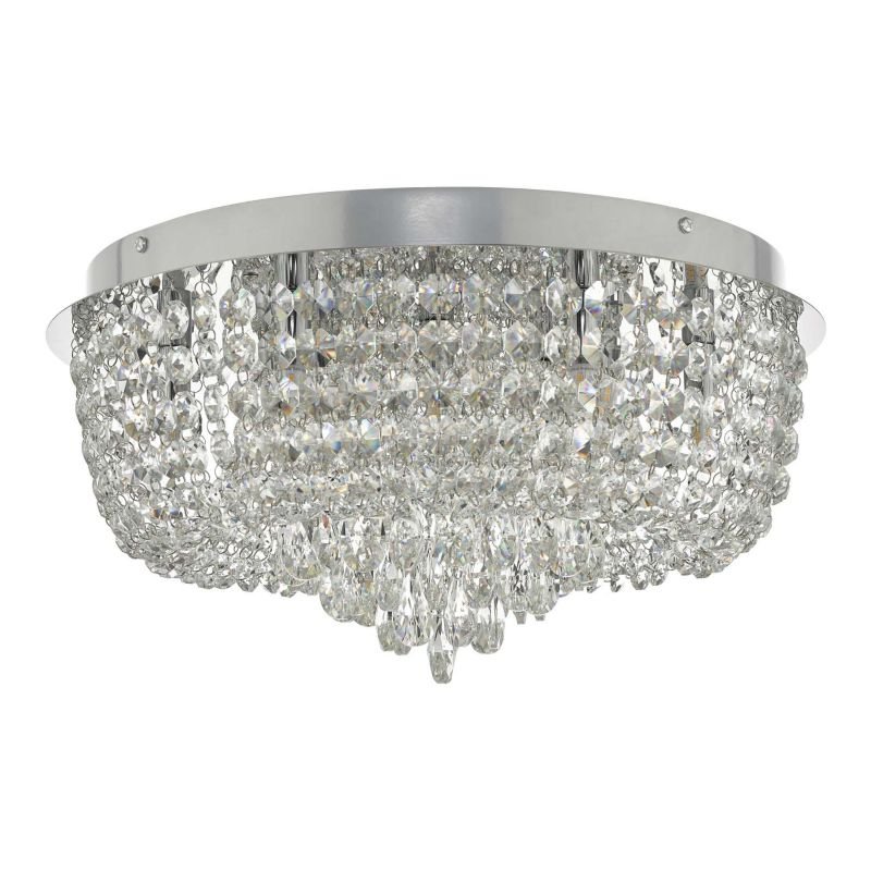 Dar-EIT5008 - Eitan - Crystal and Polished Chrome 9 Light Ceiling Lamp