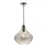 Esarosa - Black Chrome Pendant with Smoked Glass Esarosa - Black Chrome Pendant with Smoked Glass