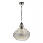 Esarosa - Black Chrome Pendant with Smoked Glass Esarosa - Black Chrome Pendant with Smoked Glass