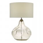 Esarosa - Smoked Glass Table Lamp with White Shade Esarosa - Smoked Glass Table Lamp with White Shade