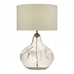 Esarosa - Smoked Glass Table Lamp with White Shade Esarosa - Smoked Glass Table Lamp with White Shade