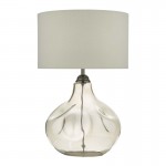 Esarosa - Smoked Glass Table Lamp with White Shade Esarosa - Smoked Glass Table Lamp with White Shade