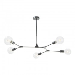Euphemia - Satin Black 5 Light Telescopic Centre Fitting