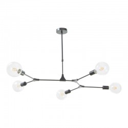 Euphemia - Satin Black 5 Light Telescopic Centre Fitting