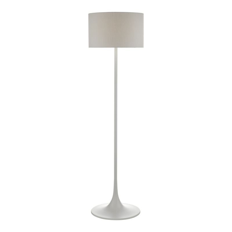 Dar-FUN4939 - Funchal - Grey with Fabric Shade Floor Lamp