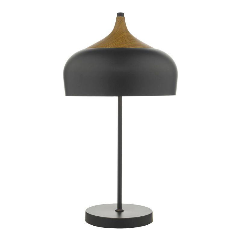 Dar-GAU4222 - Gaucho - Black with Wood 2 Light Table Lamp