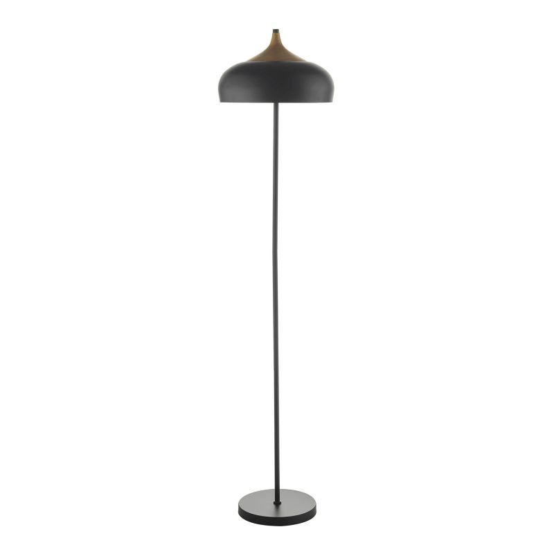 Dar-GAU4922 - Gaucho - Black with Wood 2 Light Floor Lamp