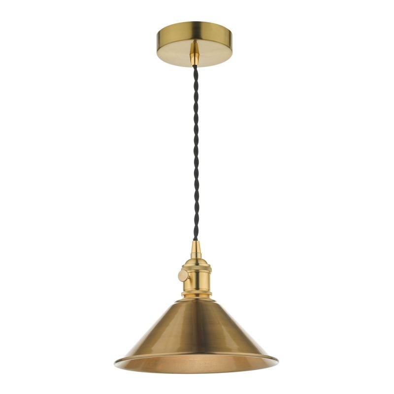 Dar-HAD0140-01 - Hadano - Aged Brass with Gold Single Hanging Pendant