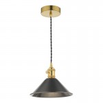 Hadano - Natural Brass Pendant with Antique Pewter Shade Hadano - Natural Brass Pendant with Antique Pewter Shade