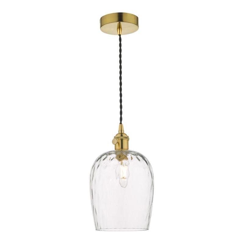 Dar_Vol3-HAD0140-03 - Hadano - Brass Pendant with Dimpled Glass Shade