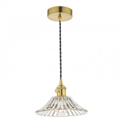 Hadano - Natural Brass Pendant with Flared Glass Shade Hadano - Natural Brass Pendant with Flared Glass Shade
