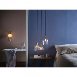Hadano - Natural Brass Pendant with Flared Glass Shade Hadano - Natural Brass Pendant with Flared Glass Shade