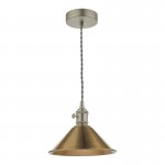 Hadano - Antique Chrome Pendant with Aged Brass Shade Hadano - Antique Chrome Pendant with Aged Brass Shade