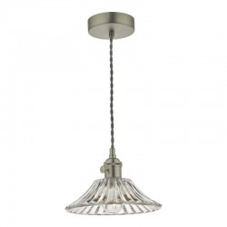 Hadano - Antique Chrome Pendant with Flared Glass Shade Hadano - Antique Chrome Pendant with Flared Glass Shade