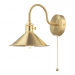 Hadano - Natural Brass Wall Lamp with Aged Brass Shade Hadano - Natural Brass Wall Lamp with Aged Brass Shade