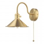 Hadano - Natural Brass Wall Lamp with Aged Brass Shade Hadano - Natural Brass Wall Lamp with Aged Brass Shade
