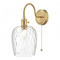 Hadano - Natural Brass Wall Lamp with Dimpled Glass Shade Hadano - Natural Brass Wall Lamp with Dimpled Glass Shade
