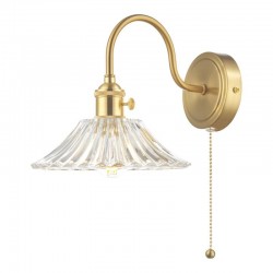 Hadano - Natural Brass Wall Lamp with Flared Glass Shade Hadano - Natural Brass Wall Lamp with Flared Glass Shade