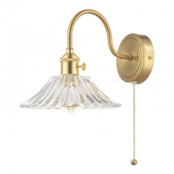 Hadano - Natural Brass Wall Lamp with Flared Glass Shade Hadano - Natural Brass Wall Lamp with Flared Glass Shade
