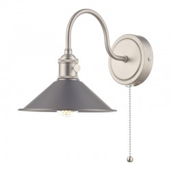 Hadano - Antique Chrome Wall Lamp with Antique Pewter Shade Hadano - Antique Chrome Wall Lamp with Antique Pewter Shade