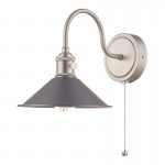 Hadano - Antique Chrome Wall Lamp with Antique Pewter Shade Hadano - Antique Chrome Wall Lamp with Antique Pewter Shade