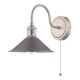 Dar-HAD0761-02 - Hadano - Antique Pewter Shade with Antique Chrome Wall Lamp