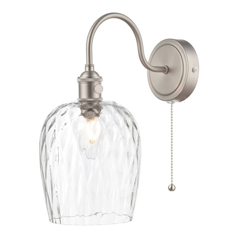 Dar-HAD0761-03 - Hadano - Dimpled Glass Shade with Antique Chrome Wall Lamp