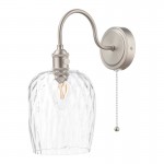 Hadano - Antique Chrome Wall Lamp with Dimpled Glass Shade Hadano - Antique Chrome Wall Lamp with Dimpled Glass Shade
