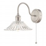 Hadano - Antique Chrome Wall Lamp with Flared Glass Shade Hadano - Antique Chrome Wall Lamp with Flared Glass Shade