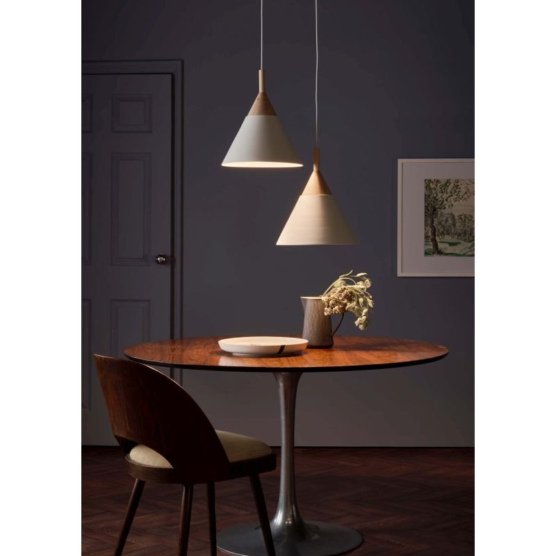 Ceiling Lights - Ilory - Soft White with Natural Wood Single Pendant Dar-ILO012 - Ilory - Soft White with Natural Wood Single Pendant
