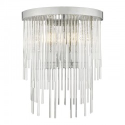 Isla - Polished Chrome 2 Light Wall Lamp with Clear Glass Rods Isla - Polished Chrome 2 Light Wall Lamp with Clear Glass Rods