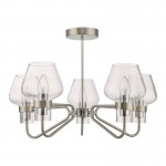 Keta - Satin Chrome & Polished Chrome Semi-Flush with Clear Glass