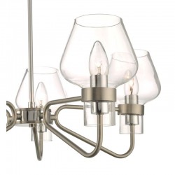 Keta - Satin Chrome & Polished Chrome Semi-Flush with Clear Glass Keta - Satin Chrome & Polished Chrome Semi-Flush with Clear Glass