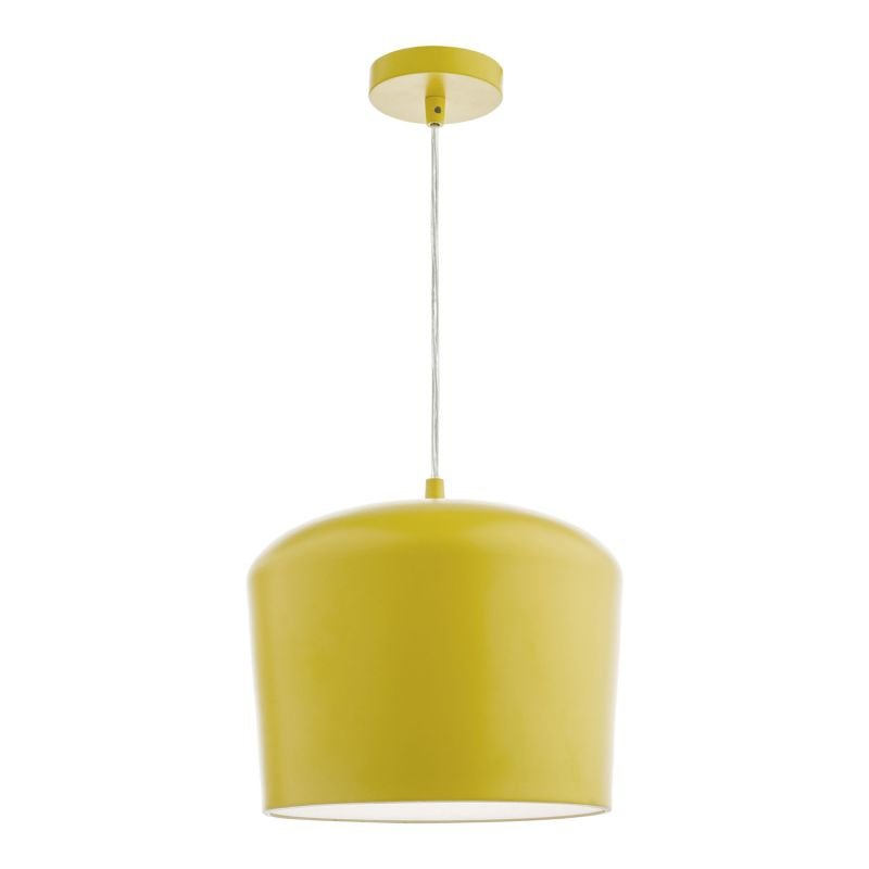 Ceiling Lights - Leno - Yellow with Frosted Diffuser Single Hanging Pendant Dar-LEN0126 - Leno - Yellow with Frosted Diffuser Single Hanging Pendant