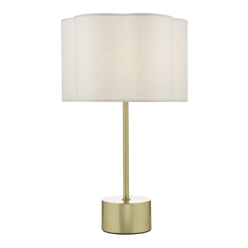 Table & Floor Lamp - Liliya - Ivory Fabric Shade with Satin Brass Table Lamp Dar-LIL4241 - Liliya - Ivory Fabric Shade with Satin Brass Table Lamp