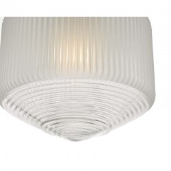 Nisha - Chrome Pendant with Frosted & Clear Ribbed Glass Nisha - Chrome Pendant with Frosted & Clear Ribbed Glass
