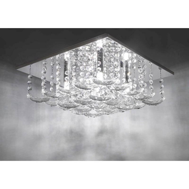 Dar-ORE5450 - Orella - Crystal & Polished Chrome 5 Light Ceiling Lamp
