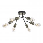 Remy - Antique Brass & Black 6 Light Ceiling Lamp Remy - Antique Brass & Black 6 Light Ceiling Lamp