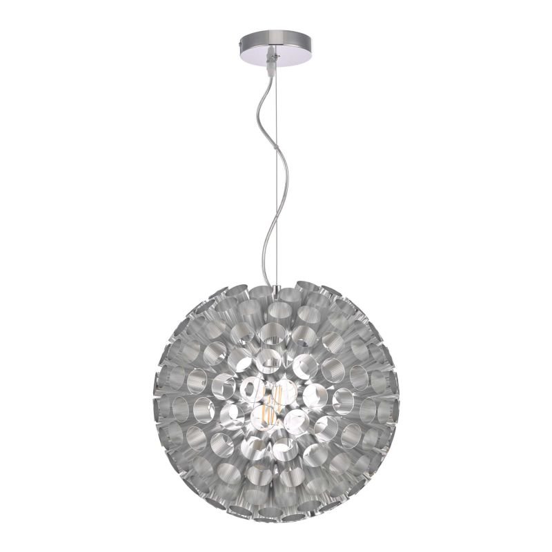 Ceiling Lights - Serafina - Brushed Chrome Tubes Small 1 Light Pendant Dar-SER0150 - Serafina - Brushed Chrome Tubes Small 1 Light Pendant