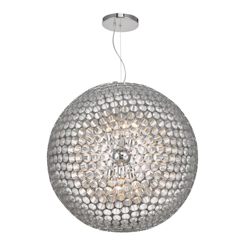 Ceiling Lights - Serafina - Brushed Chrome Tubes Large 6 Light Pendant Dar-SER8650 - Serafina - Brushed Chrome Tubes Large 6 Light Pendant