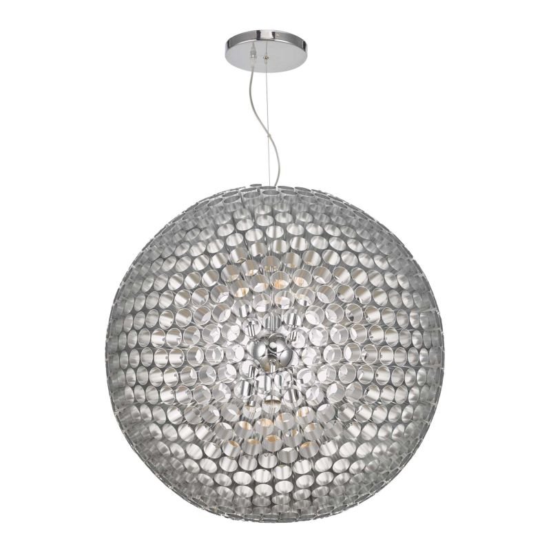Ceiling Lights - Serafina - Brushed Chrome Tubes Large 6 Light Pendant Dar-SER8650 - Serafina - Brushed Chrome Tubes Large 6 Light Pendant