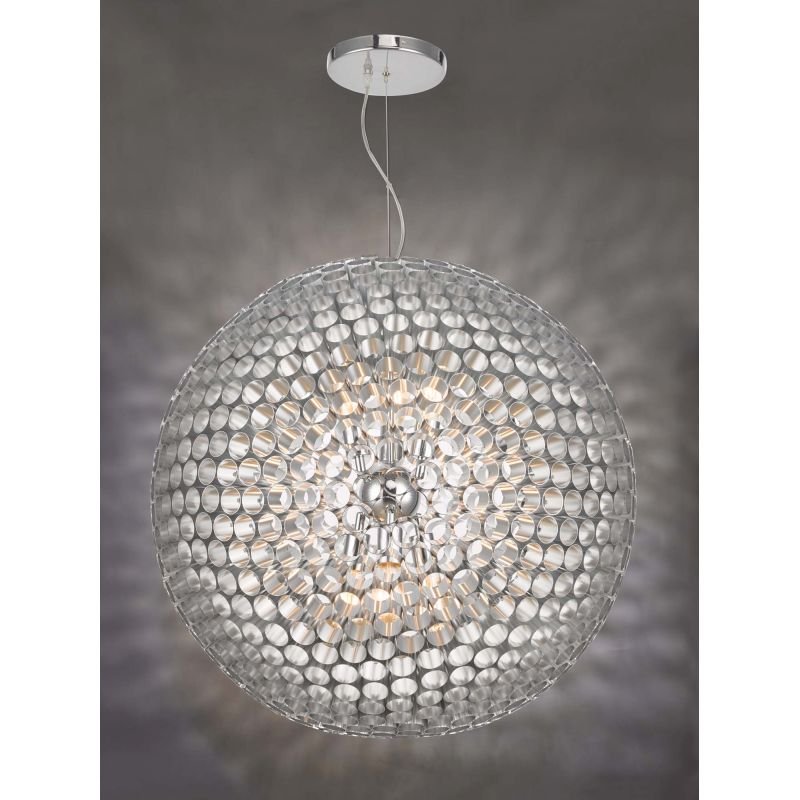 Ceiling Lights - Serafina - Brushed Chrome Tubes Large 6 Light Pendant Dar-SER8650 - Serafina - Brushed Chrome Tubes Large 6 Light Pendant