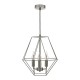 Ceiling Lights - Simbala - Satin Chrome Lantern Cage 4 Light Pendant Dar-SIM0446 - Simbala - Satin Chrome Lantern Cage 4 Light Pendant
