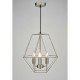 Ceiling Lights - Simbala - Satin Chrome Lantern Cage 4 Light Pendant Dar-SIM0446 - Simbala - Satin Chrome Lantern Cage 4 Light Pendant