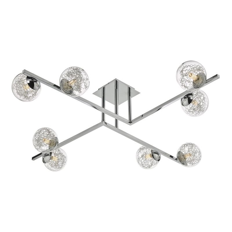 Ceiling Lights - Taghrid - Decorative Glass & Chrome 8 Light Ceiling Lamp Dar-TAG4850 - Taghrid - Decorative Glass & Chrome 8 Light Ceiling Lamp